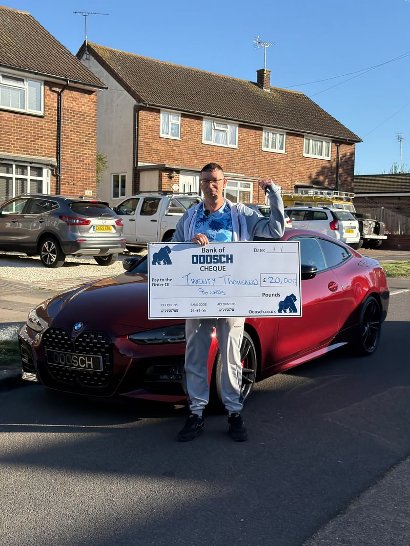 Jason Jones won a BMW 420i M Sport Pro Edition • Winning Ticket: #676458